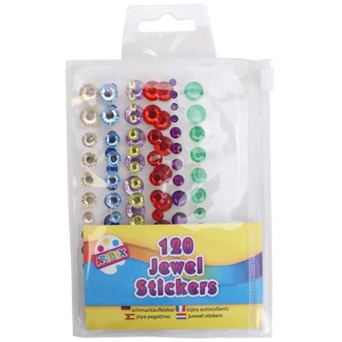 Assorted Jewel Stickers - 120 Pack Craft Supplies Kids DIY Art Kit