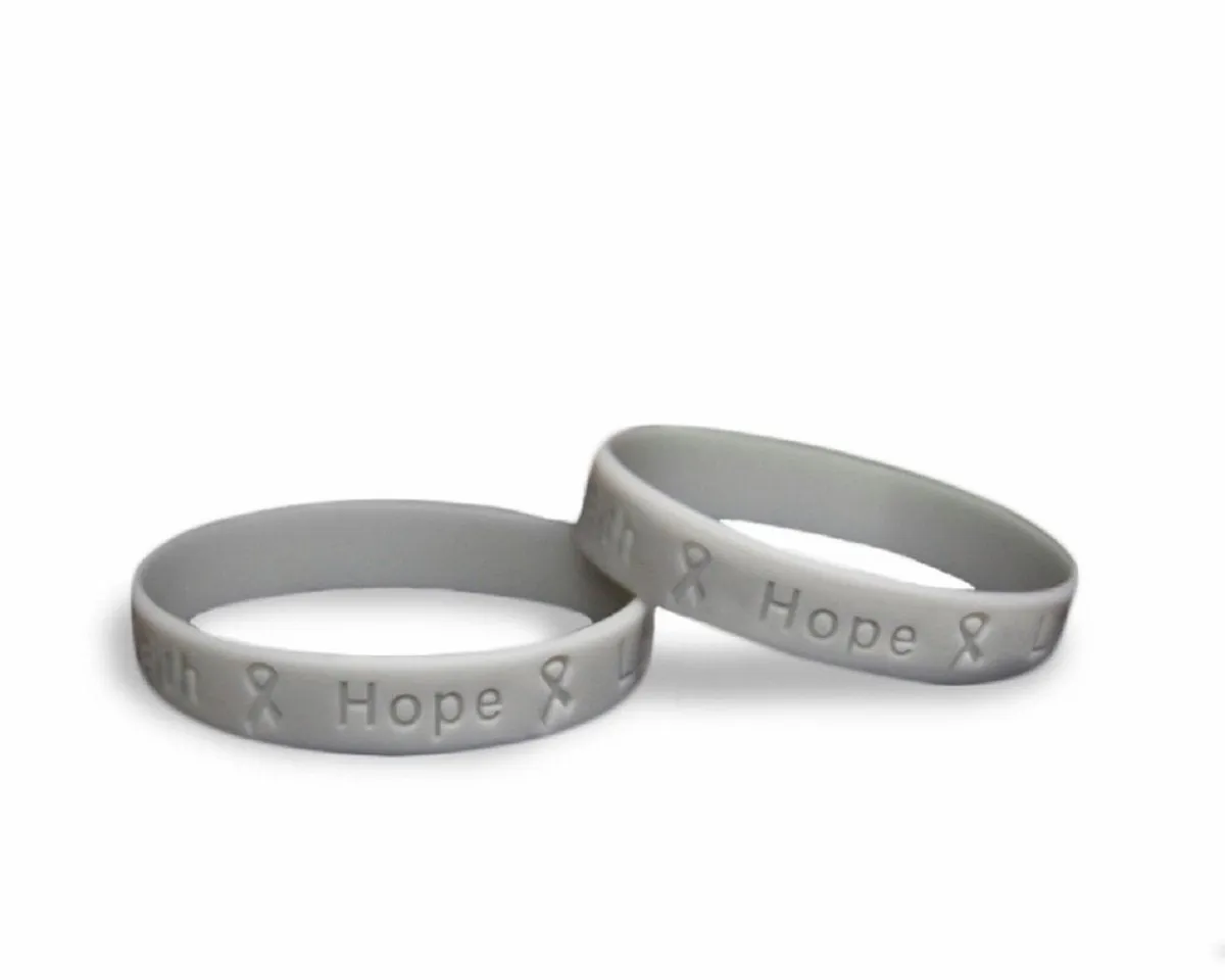 Asthma Awareness Gray Silicone Bracelet Wristbands