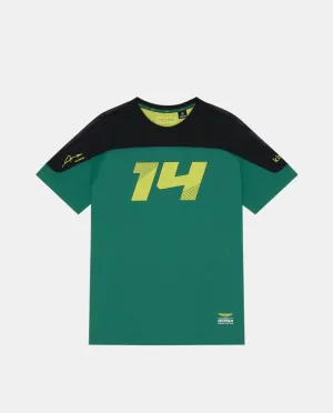 Aston Martin F1 Kimoa Fernando Alonso #14 Color Block T-Shirt - Green