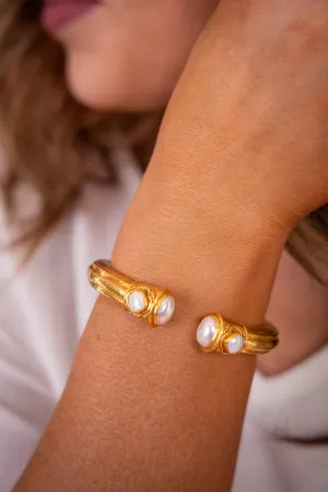 Astor Demi Cuff - Gold Pearl | Julie Vos