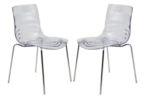 Astor Water Ripple Design Dining Chair Set of 2