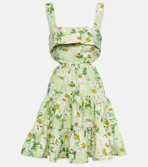 Astra Floral Cutout Mini Dress ALÉMAIS, Green