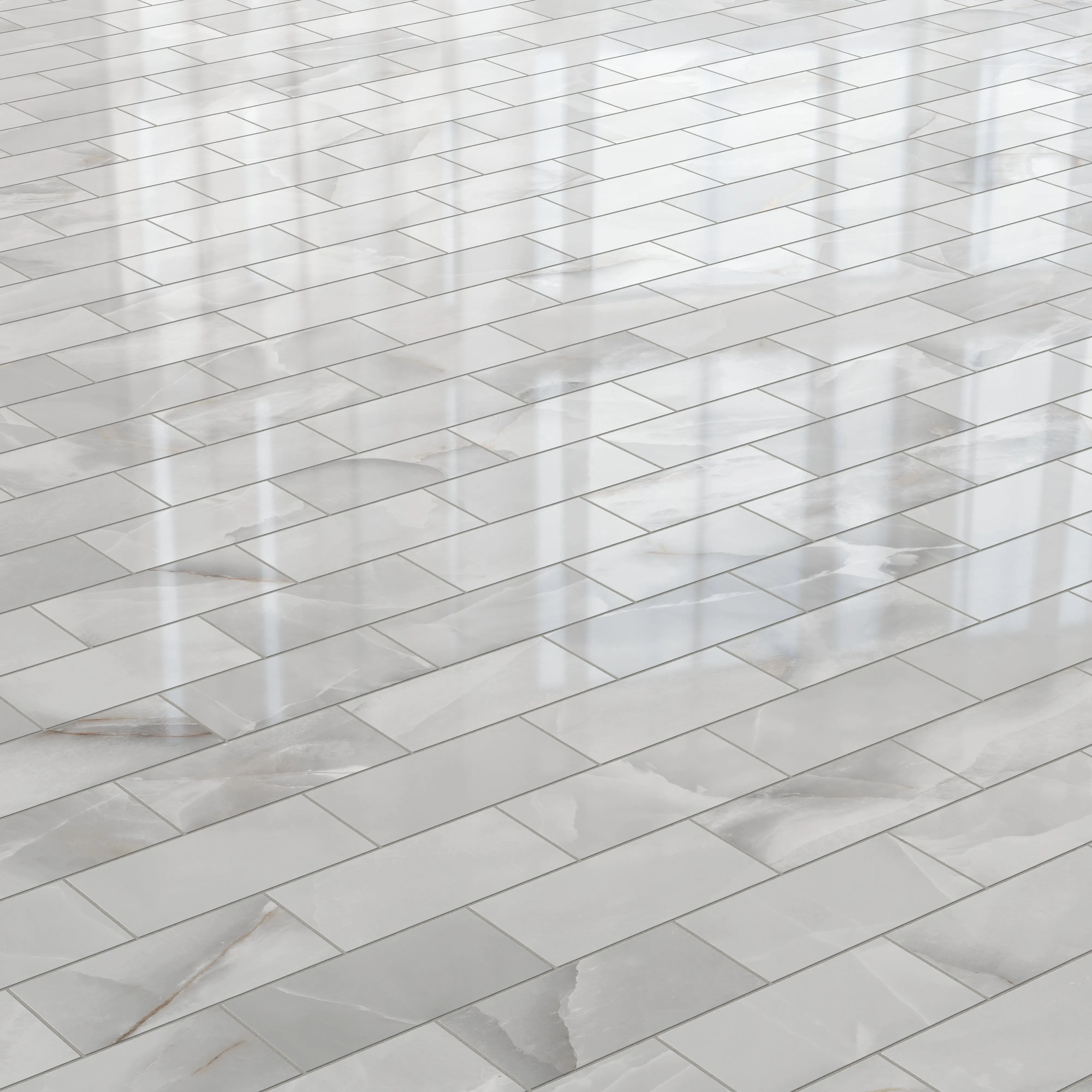 Astrid 3x6 Polished Porcelain Mosaic Tile in Slate