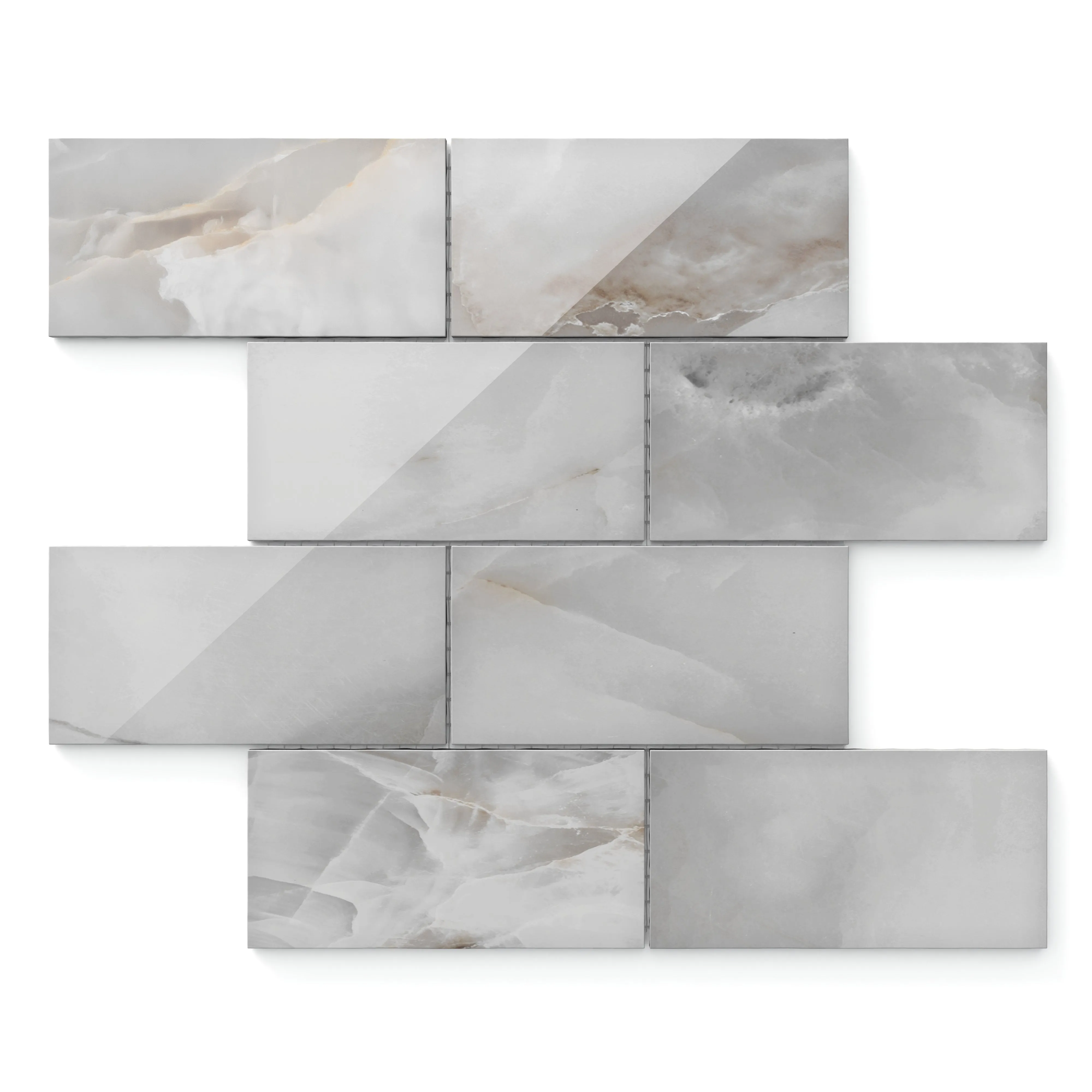 Astrid 3x6 Polished Porcelain Mosaic Tile in Slate