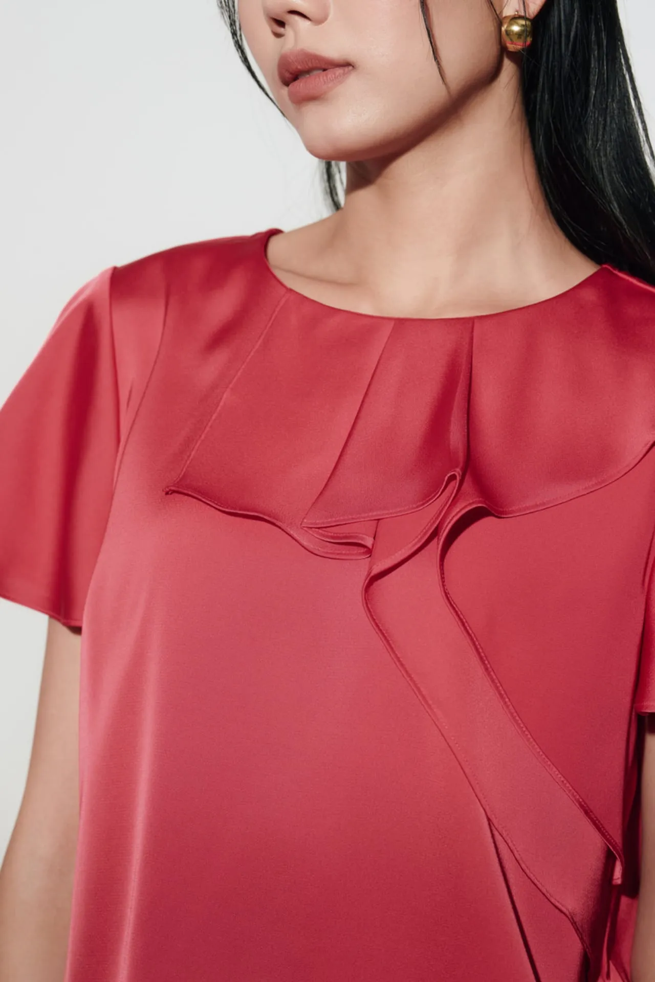 Asymmetric Layered Ruffles Blouse