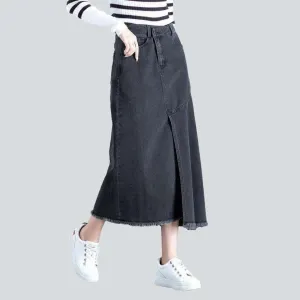 Asymmetric trumpet women's denim skirt