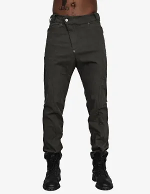 Asymmetric Zip Denim Pants