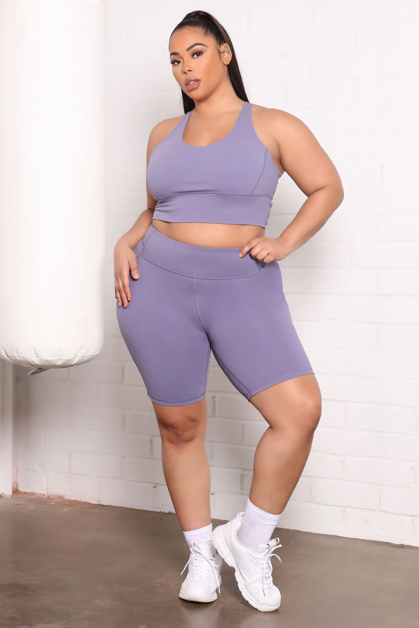 At Ease Active Sports Bra In Power Flex - Lilac