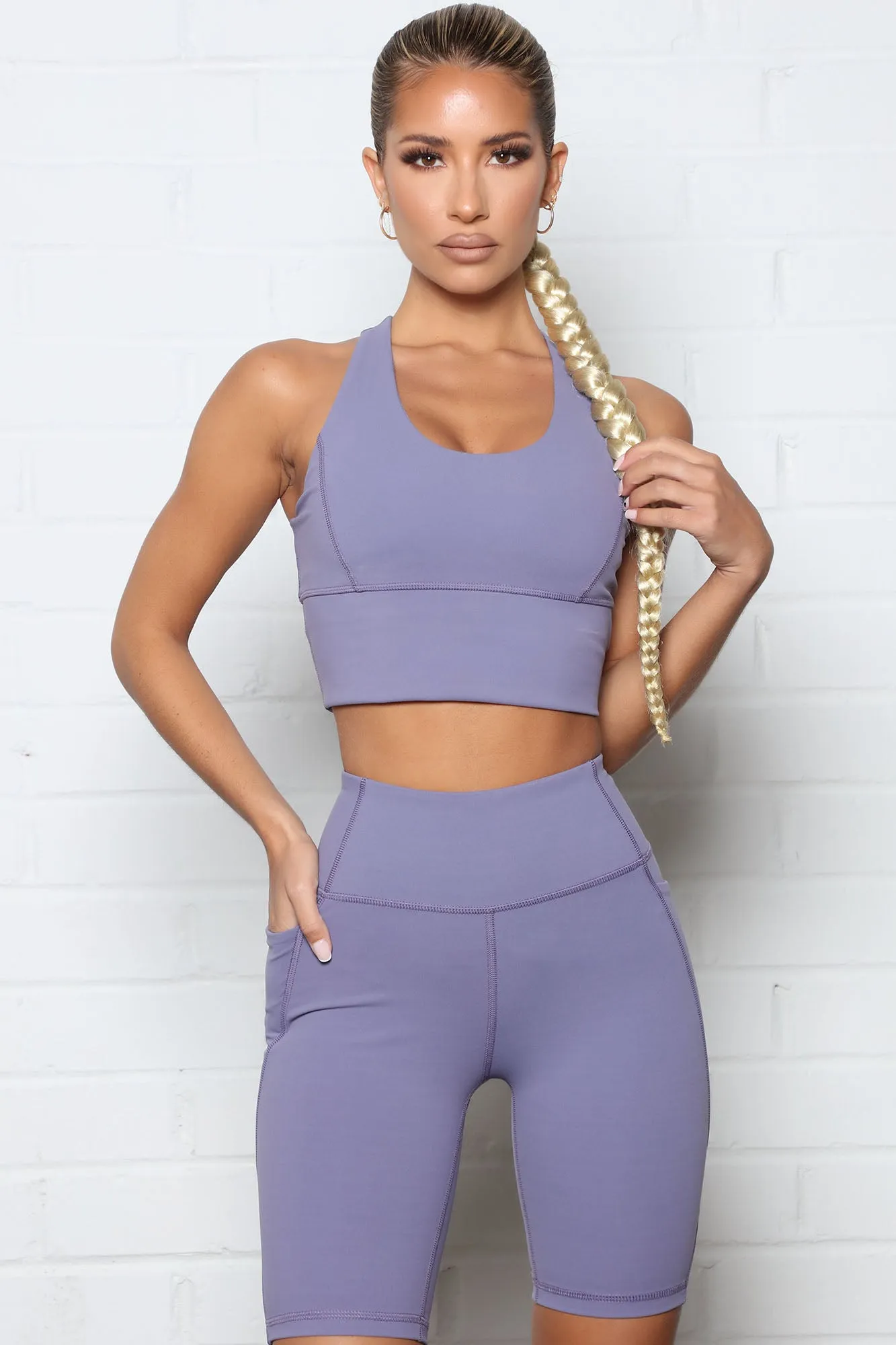 At Ease Active Sports Bra In Power Flex - Lilac