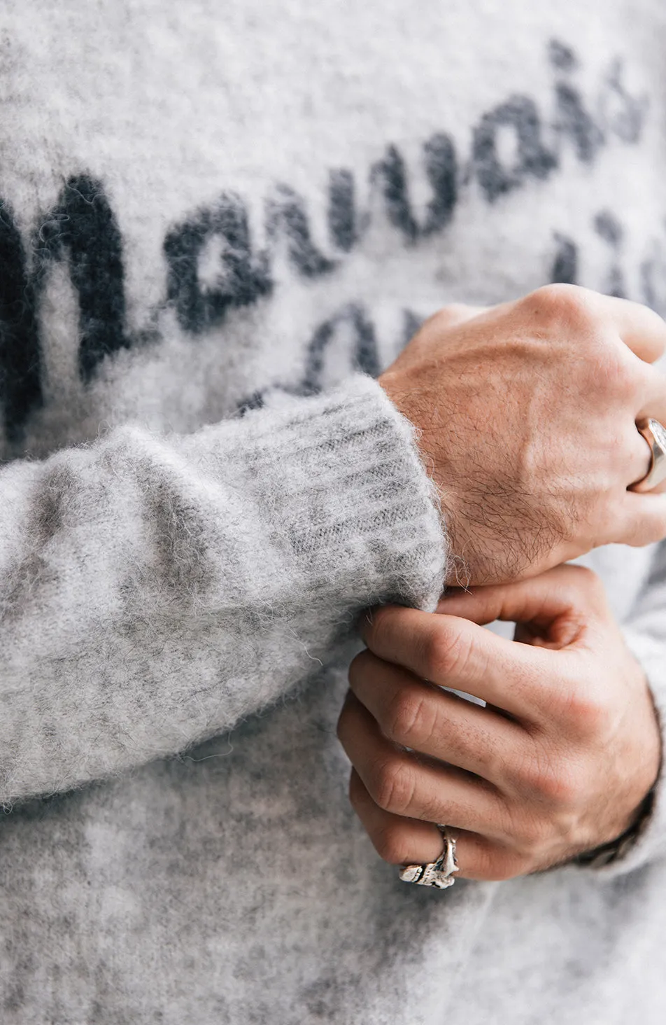 Atelier Oversized Brushed Knit Jumper in Grey