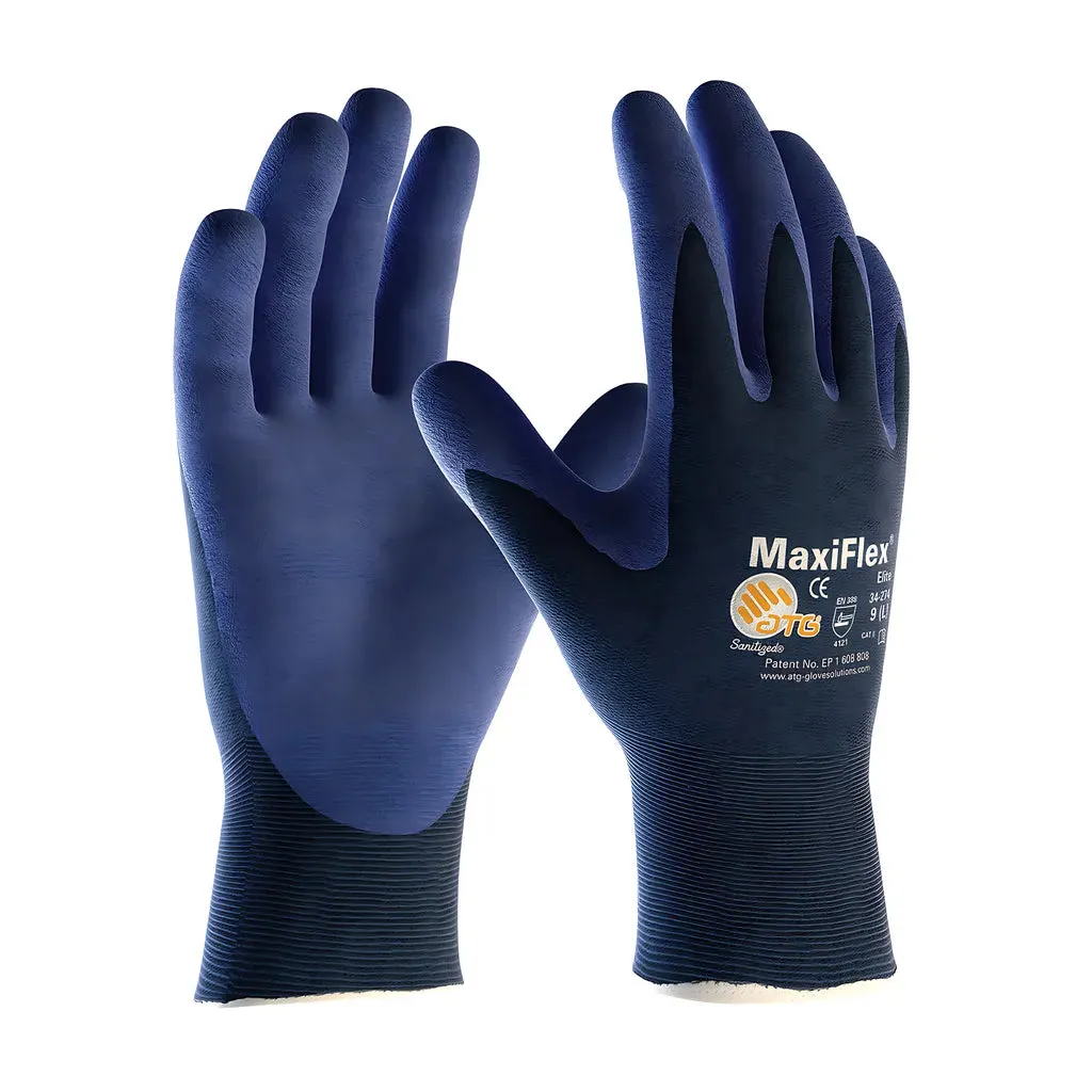 ATG 34-274/L Ultra Light Weight Seamless Knit Nylon Glove with Nitrile Coated MicroFoam Grip on Palm & Fingers