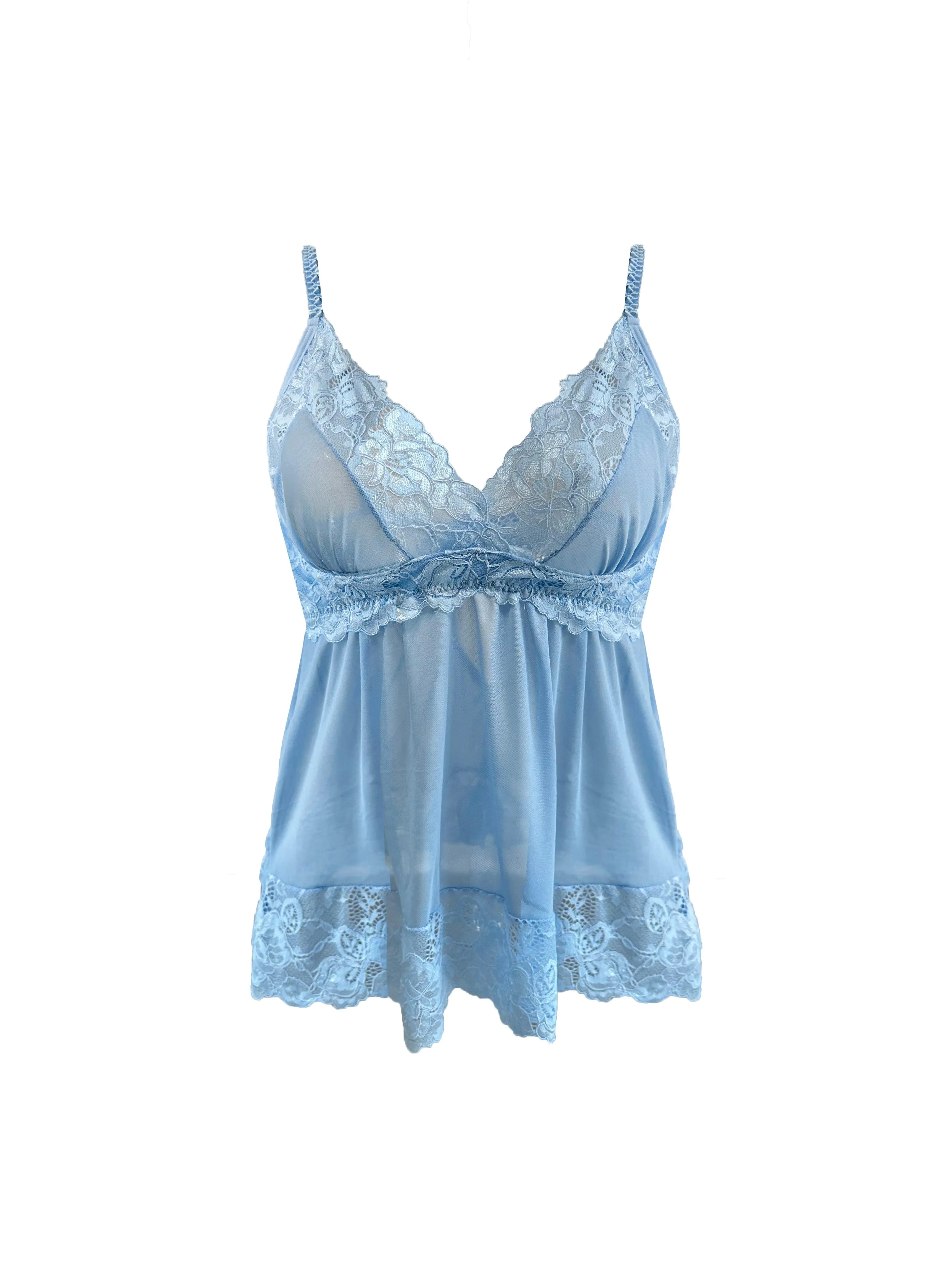 Athena Lace and Mesh Babydoll Set