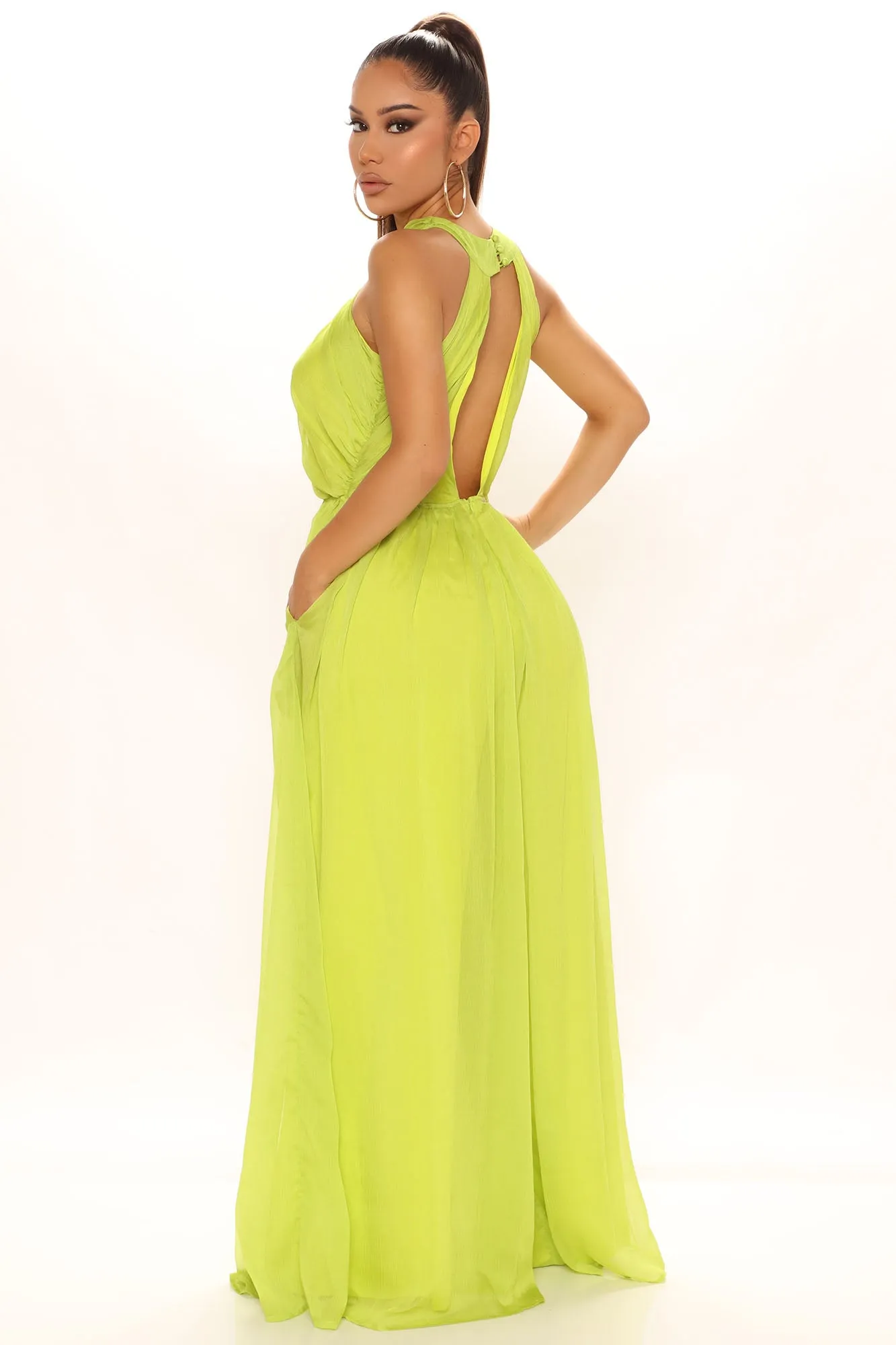 Athens Flowy Jumpsuit - Lime