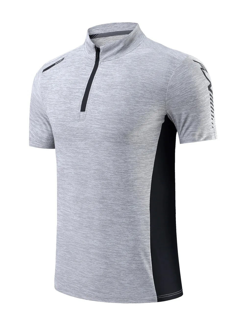 Athletic Breathable Fit Zip High Collar T-Shirt - SF2158