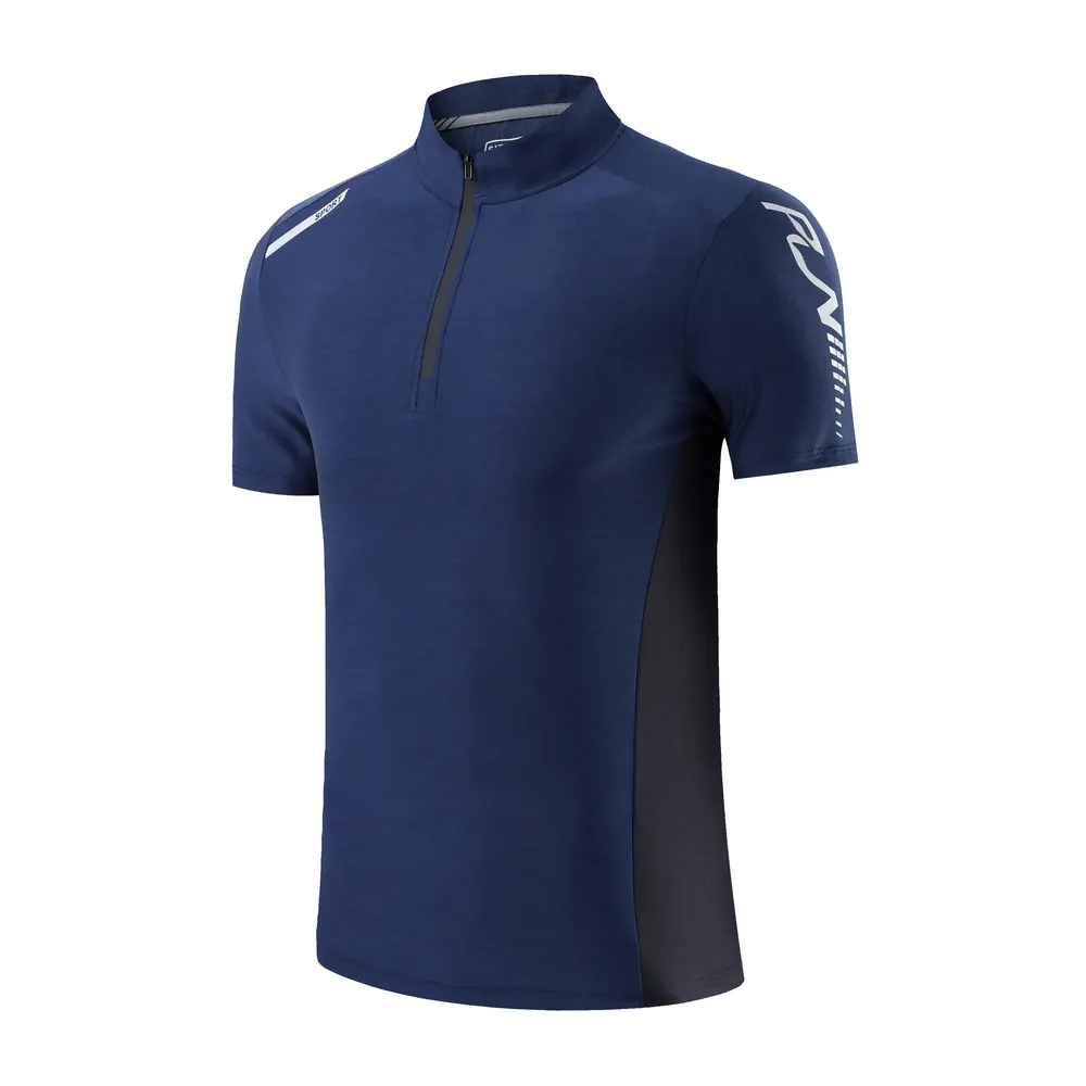 Athletic Breathable Fit Zip High Collar T-Shirt - SF2158