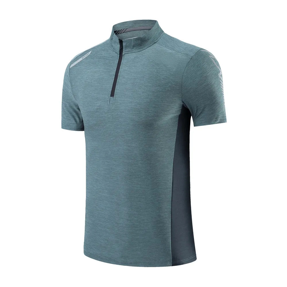 Athletic Breathable Fit Zip High Collar T-Shirt - SF2158