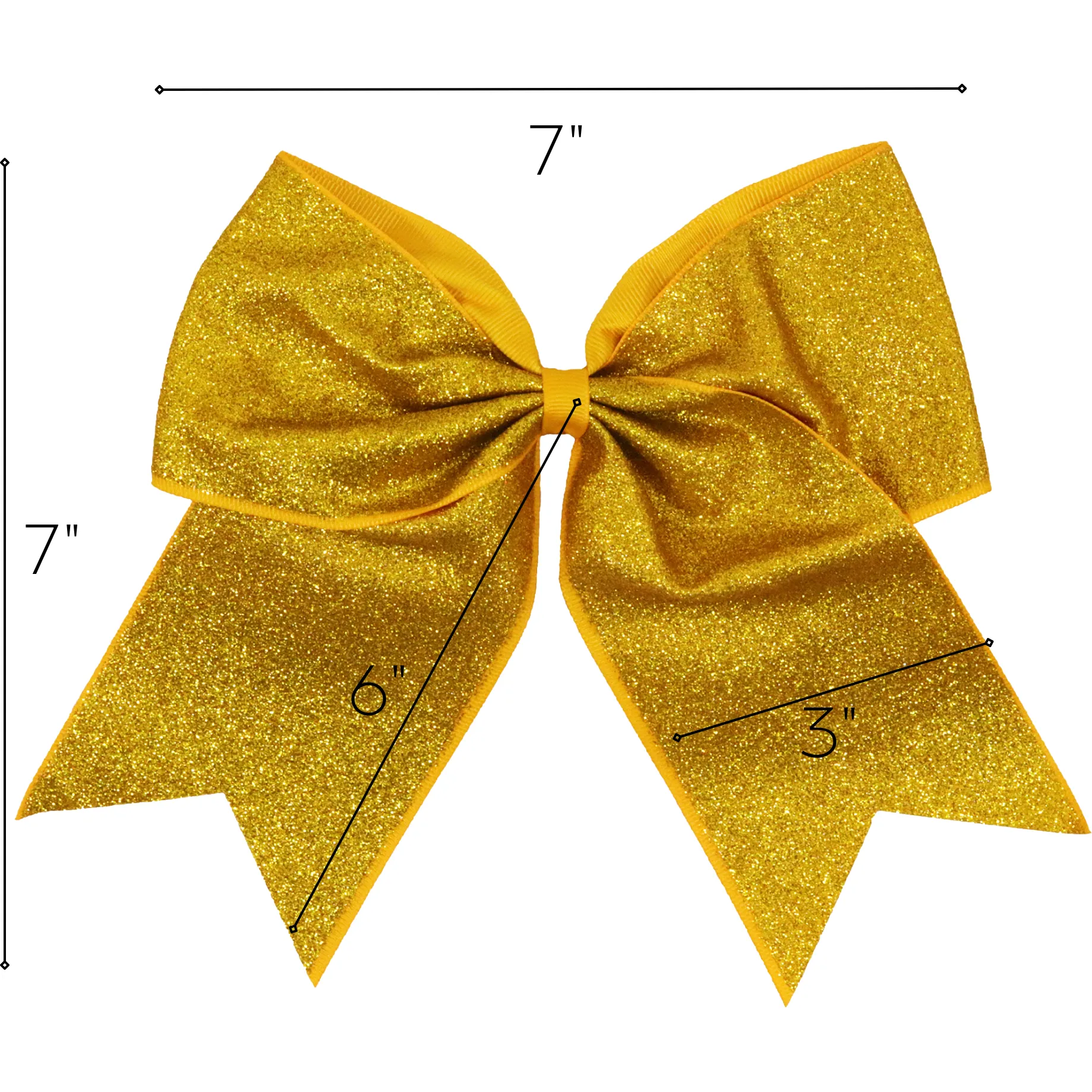 Athletic Gold Glitter Cheer Bow