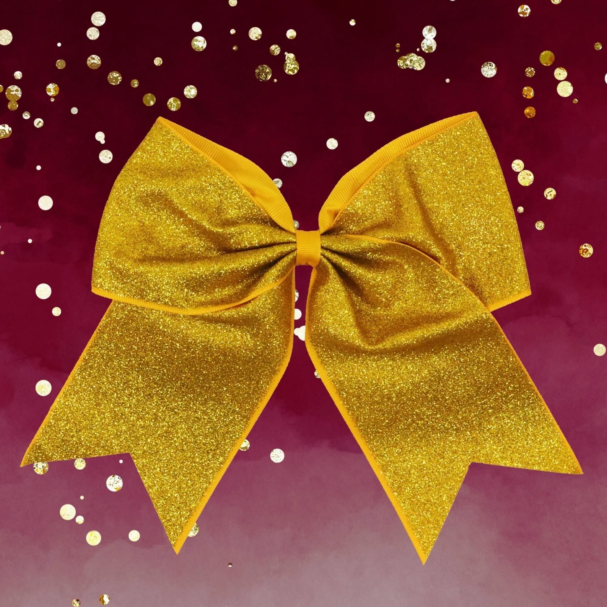 Athletic Gold Glitter Cheer Bow