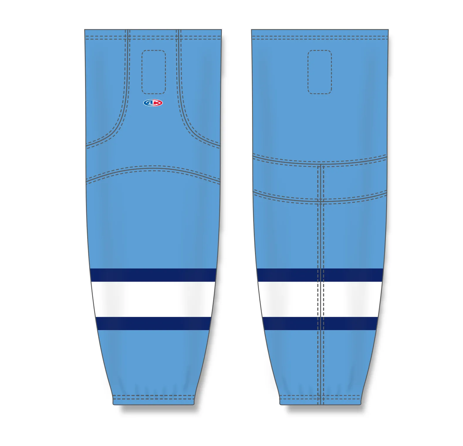 Athletic Knit (AK) HS2100-828 2008 Pittsburgh Penguins Third Sky Blue Mesh Ice Hockey Socks