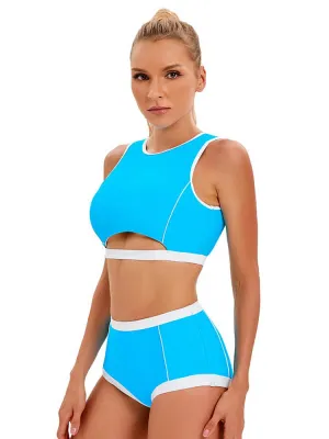 Athletic Split Swimsuit with Hollowed Out Back for Ladies - SF0531