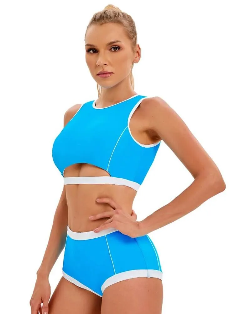 Athletic Split Swimsuit with Hollowed Out Back for Ladies - SF0531