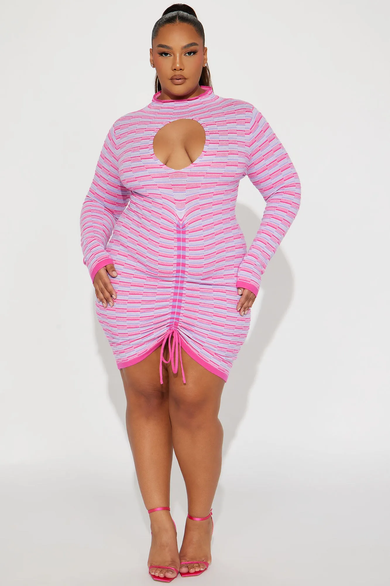 Atiana Sweater Mini Dress - Pink/combo