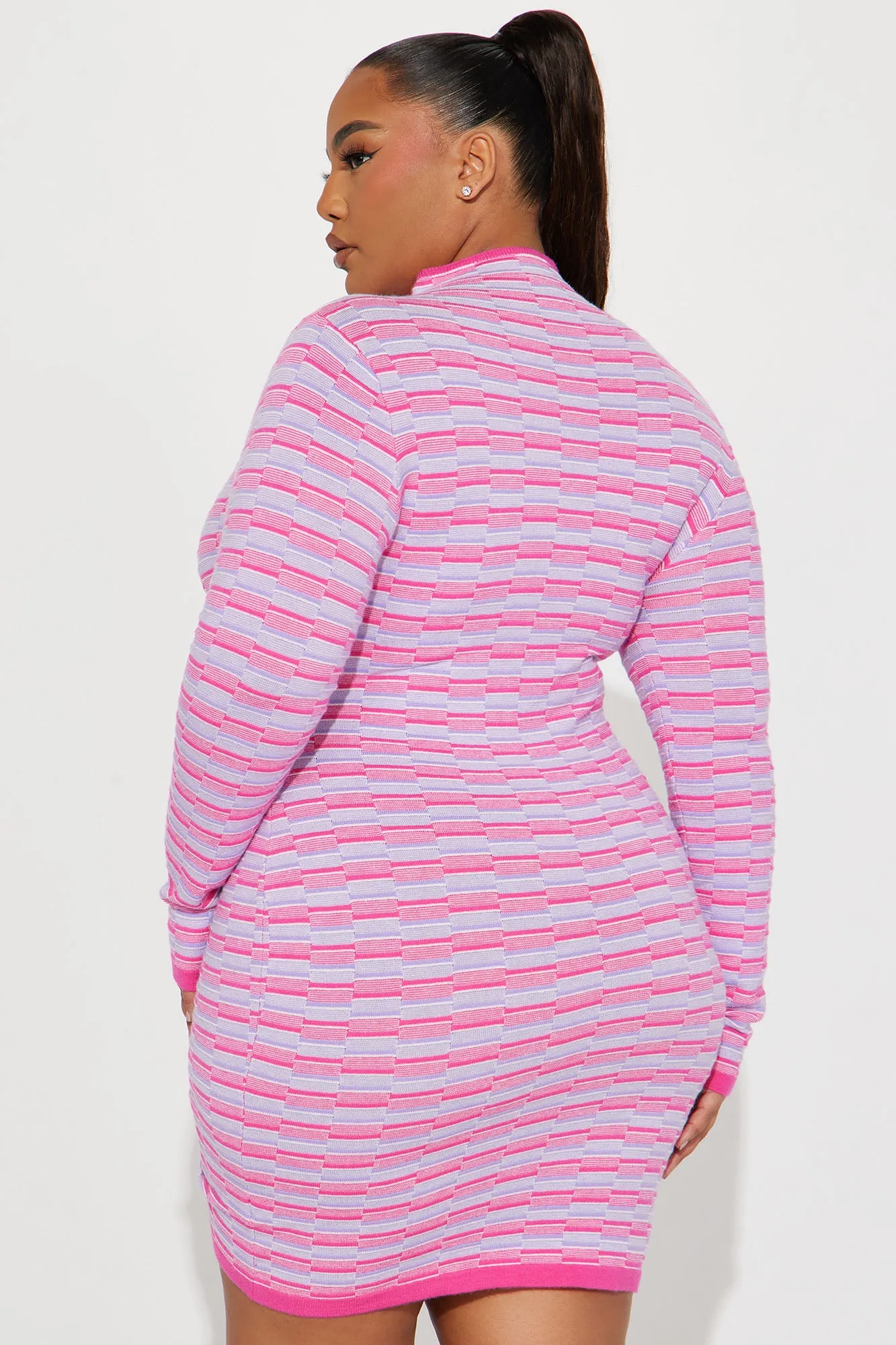 Atiana Sweater Mini Dress - Pink/combo