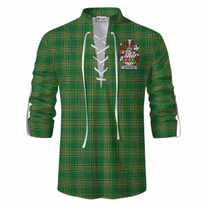 Atkinson Irish Clan Tartan Ghillie Kilt Shirt with Coat of Arms