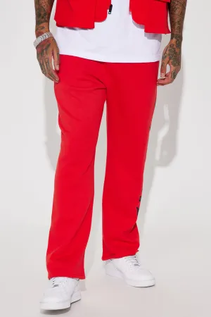 ATL Script Straight Sweatpant - Red