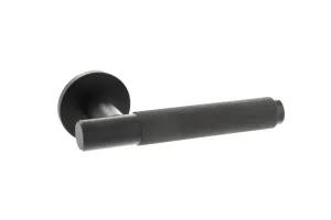 Atlantic Crompton Designer Lever on 5mm Slimline Round Rose - Matt Black