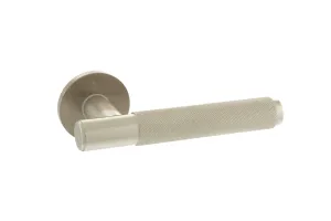 Atlantic Crompton Designer Lever on 5mm Slimline Round Rose - Satin Nickel