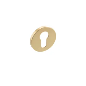 Atlantic Euro Escutcheon on 5mm Slimline Round Rose - Polished Brass