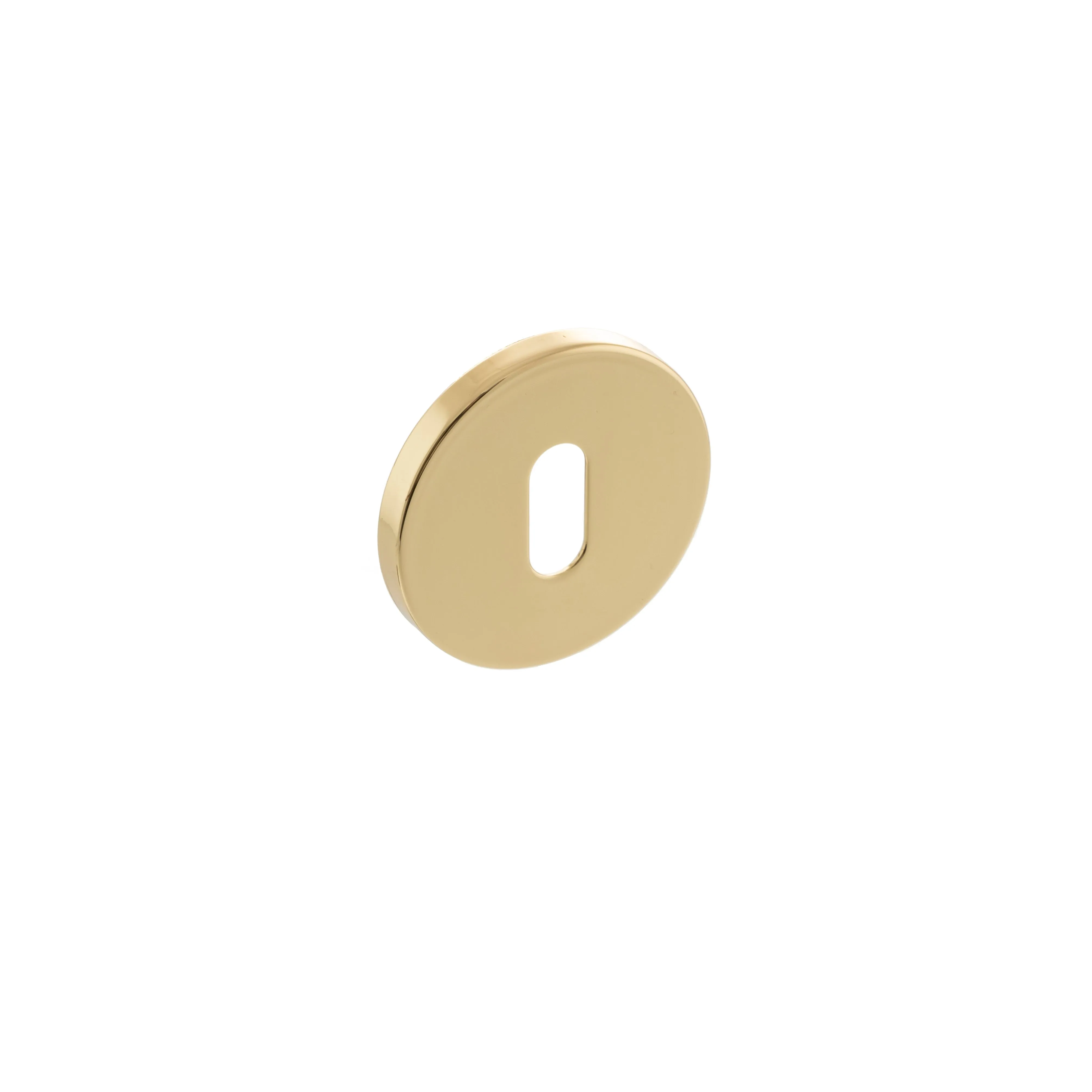 Atlantic Key Escutcheon on 5mm Slimline Round Rose - Polished Brass