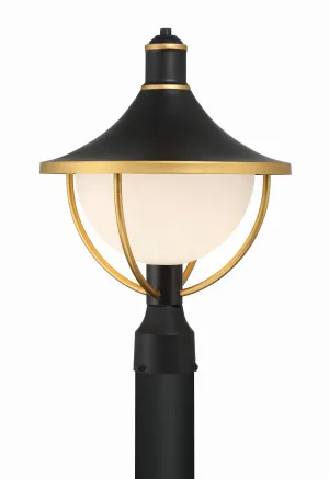 Atlas 1 Light Matte Black   Textured Gold Outdoor Post - C193-ATL-709-MK-TG