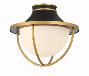 Atlas 2 Light Matte Black   Textured Gold Outdoor Semi Flush Mount - C193-ATL-700-MK-TG