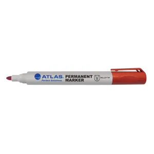 Atlas Bullet Permanent Marker Pack Red