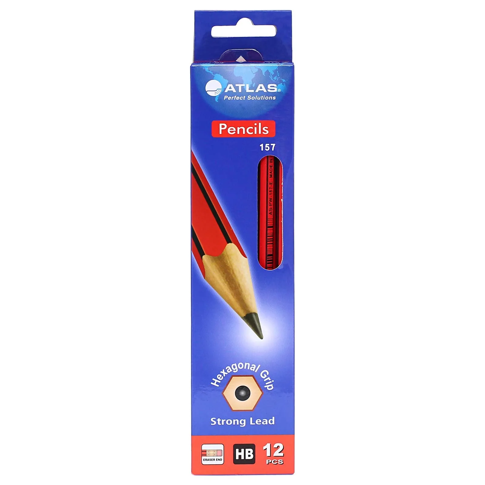 Atlas HB Pencil Red Eraser Box of 12