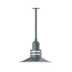 Atomic 16" LED Stem Mount Pendant Light in Slate Gray