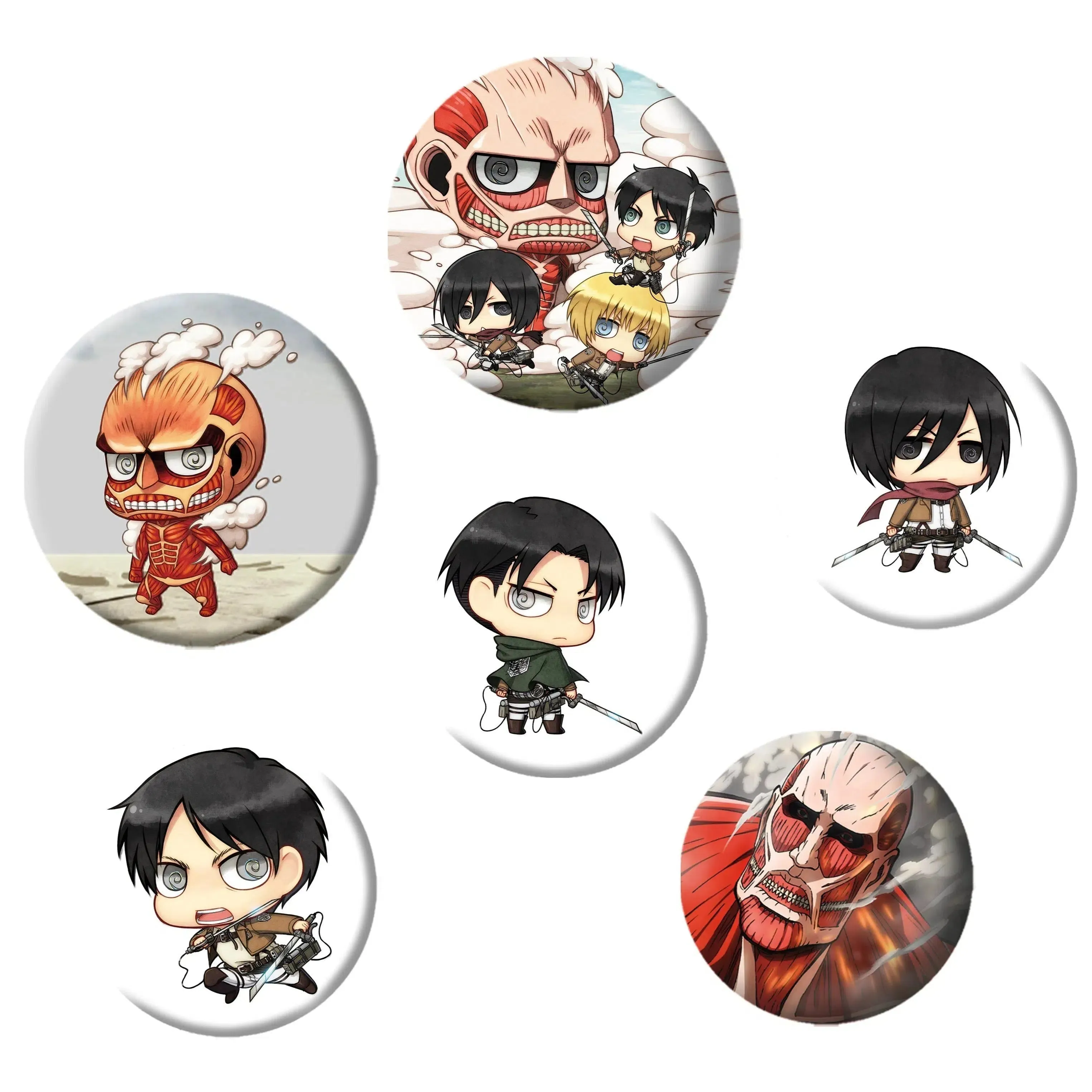 Attack on Titan [Season 1] - Chibi Characters & Titans Pin Badge Pack - ABYstyle