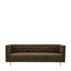 Atticus 3 Seater Sofa in Moss Green