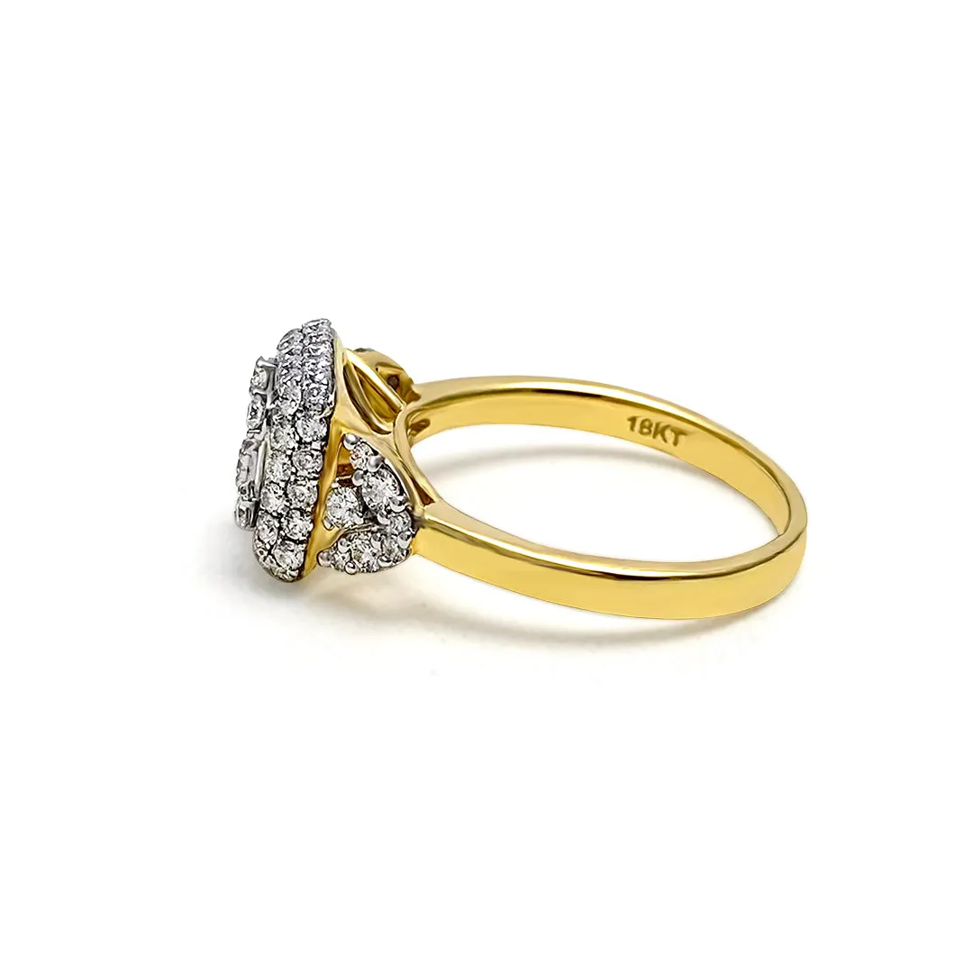 Attractive Geometric 18K Gold   Diamond Ring