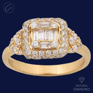 Attractive Geometric 18K Gold   Diamond Ring