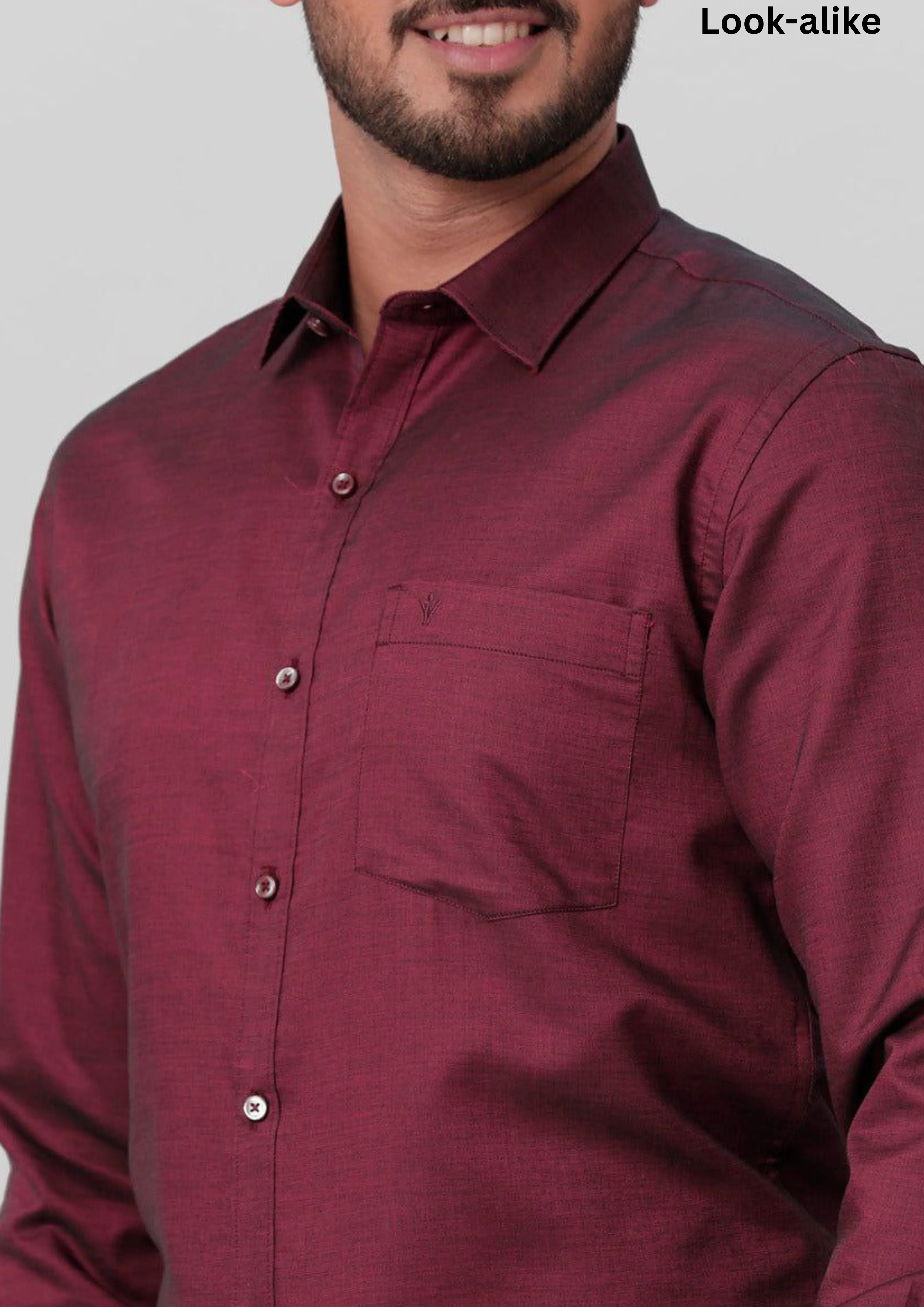 Attractive Maroon Color Cotton Full Sleeve Formal Men's Shirt