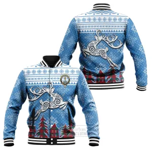 Auchinleck (Affleck) Clan Christmas Baseball Jacket Celtic Reindeer Style