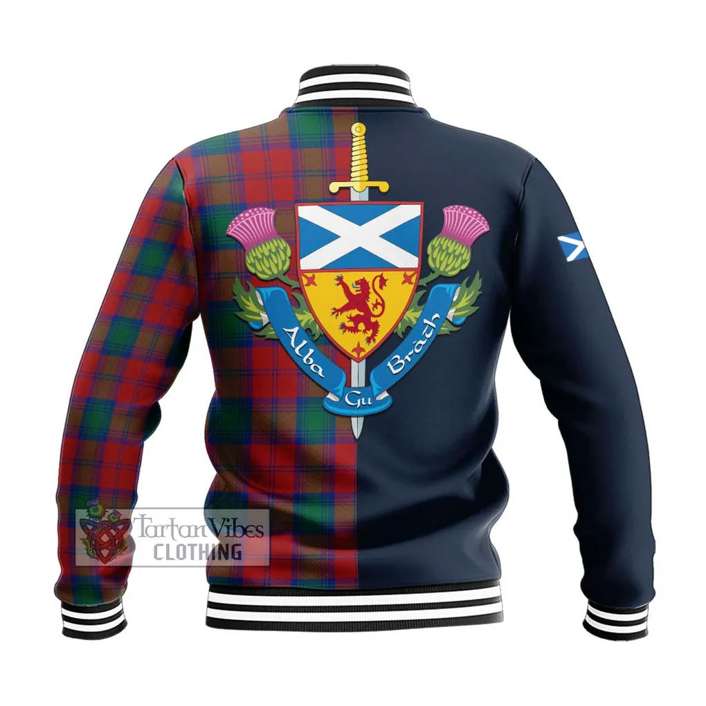 Auchinleck (Affleck) Tartan Baseball Jacket Alba with Scottish Lion Royal Arm Half Style