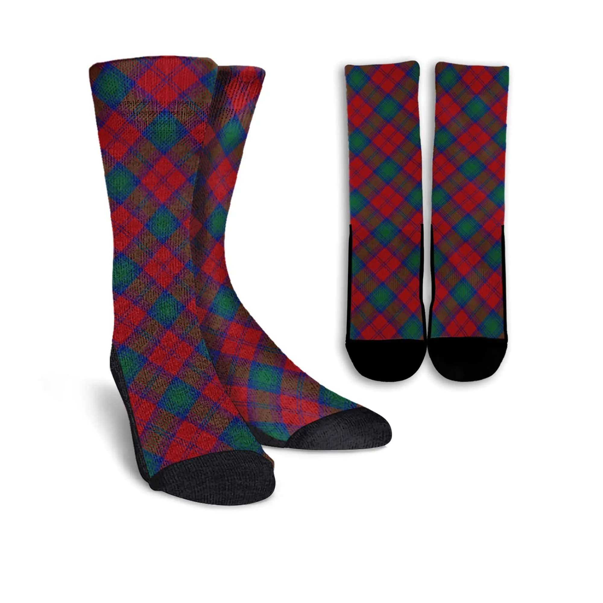 Auchinleck (Affleck) Tartan Crew Socks Cross Tartan Style