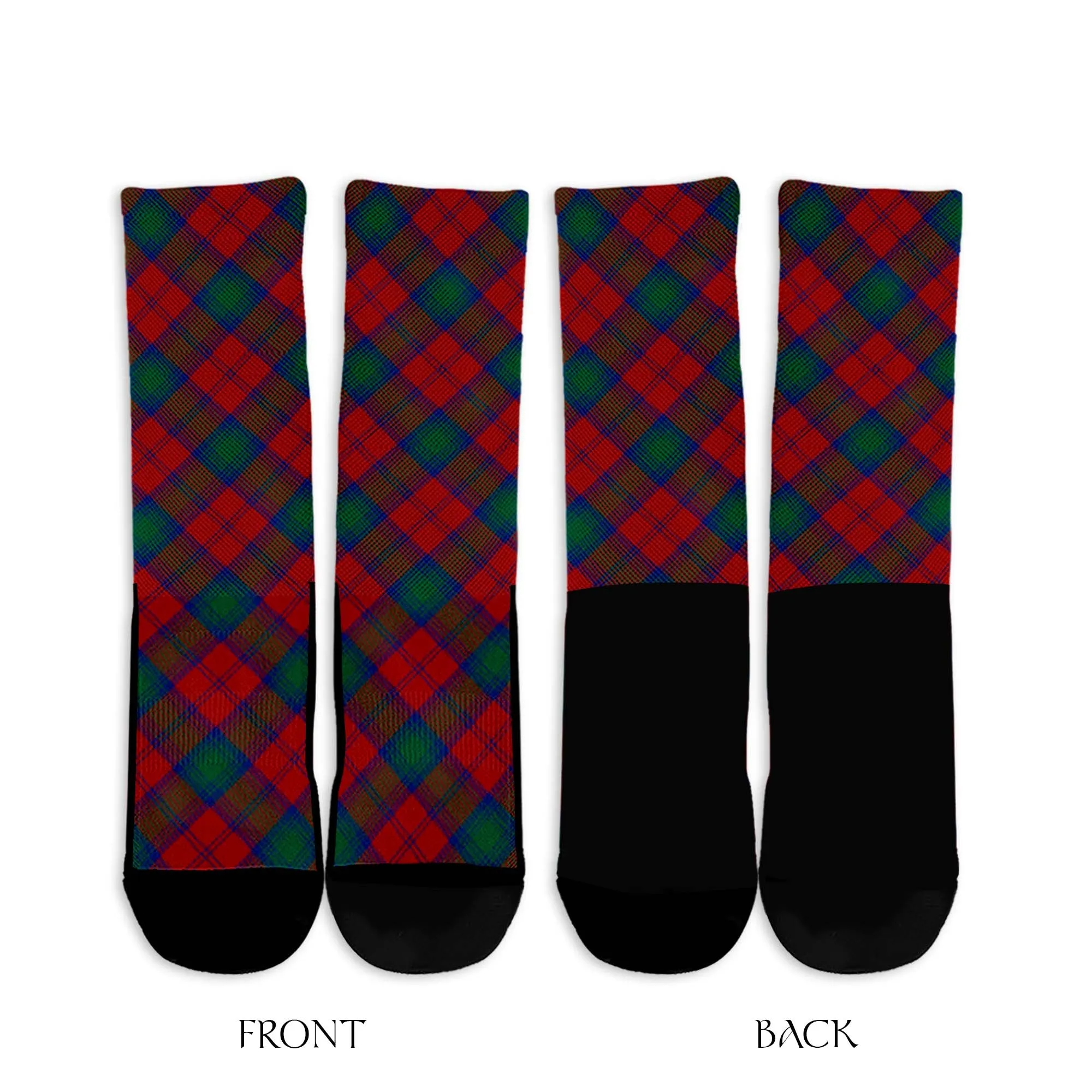 Auchinleck (Affleck) Tartan Crew Socks Cross Tartan Style