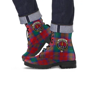 Auchinleck (Affleck) Tartan Leather Boots with Family Crest