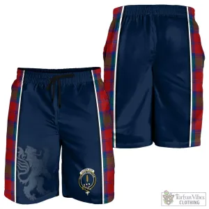 Auchinleck (Affleck) Tartan Men's Shorts with Family Crest and Lion Rampant Vibes Sport Style