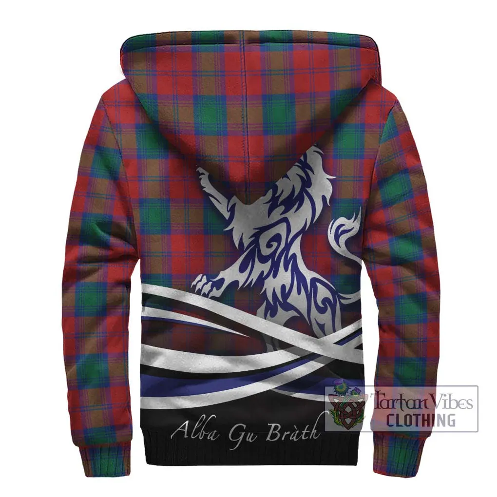 Auchinleck (Affleck) Tartan Sherpa Hoodie with Alba Gu Brath Regal Lion Emblem